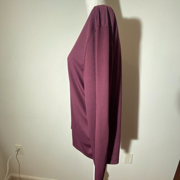 Women's Athletic Works Burgundy Long Sleeve Shirt Size XL - Picture 3 of 7